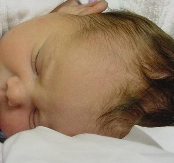 Newborn Marissa asleep